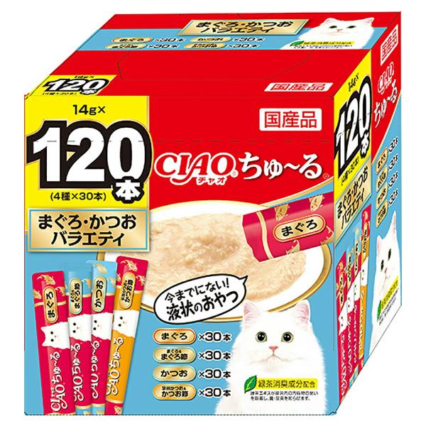 他サイト： いなば　ＣＩＡＯ　ちゅ〜る　まぐろ・かつおバラエティ　１４ｇ×１２０本の商品画像