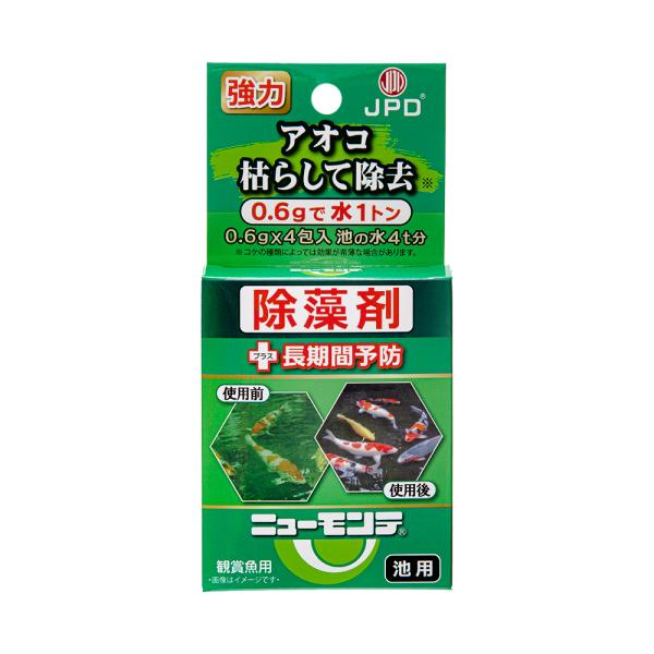 メーカー：日本動物薬品 日本動物薬品　ニチドウ　池用除藻剤　ニューモンテ　0.6g×4包入り　アオコ　コケ　除去　4975677046971　20220808　y22m08　mura　アクアリウム　アクアリウム用品　アクア用品　_aqua　...