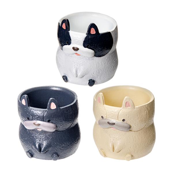 メーカー：ケーイーアイ littleregin　鉢カバー　鉢　植木鉢　ガーデニング用品　フレンチブルドッグ　１号ポット用　色おまかせ　4530254141601　20220426　ｙ22ｍ04　Y.K.　リトルレジンポット　レジン　プラスチ...