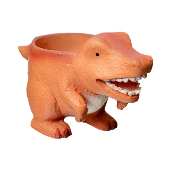 メーカー：ケーイーアイ littleregin　鉢カバー　鉢　植木鉢　ガーデニング用品　リトルレジンポット　ティラノサウルス　１号ポット用　4530254141946　20220616　ｙ22ｍ06　Y.K.　リトルアニマル　レジン　プラス...