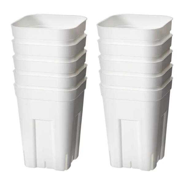 スリット鉢　植木鉢　鉢　ガーデニング用品　アップルウェアー　プレステラ　１０５深型　白　１０個セット　2250002756926　ガーデニング　園芸用品　ポット　苗ポット　育苗　プラ鉢　プラステ　スリッド　スリット　プラポット　緑　硬め　プ...