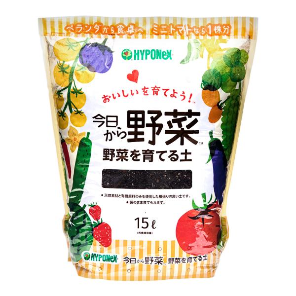 メーカー：ハイポネックス 野菜の土　ハイポネックス　今日から野菜　野菜を育てる土　１５Ｌ　4977517038719　20230201　y23m02　mura　ガーデニング用品　園芸用品　ガーデニング　園芸　家庭菜園　ベランダ菜園　用土　土...