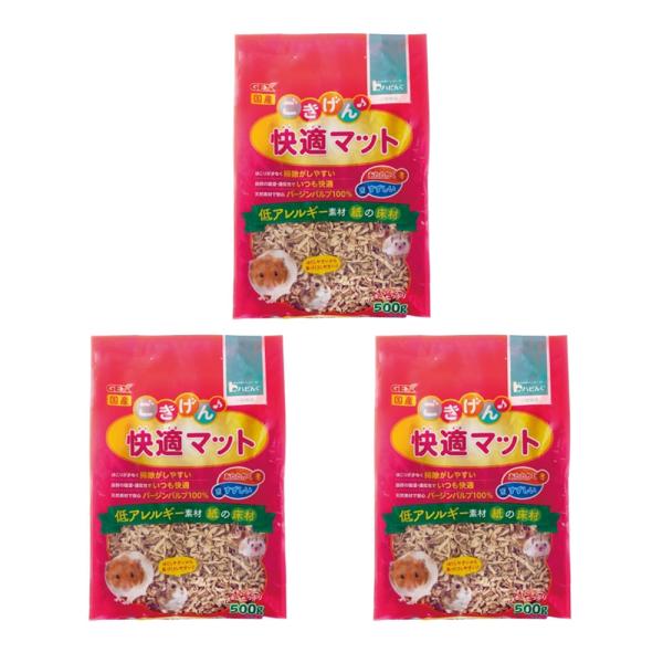 メーカー：ジェックス mlmfkline　ハムスター　床材　小動物　鳥　小動物全般　敷材　ジェックス　ごきげん快適マット　お得用５００ｇ×３袋セット！　upHtatUQ　4972547020017　Y9lnq7rU_mtmg　ごきげんマット...