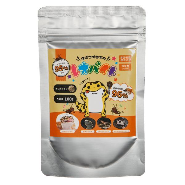 メーカー：エコロギー コオロギ　レオバイト　100g　コオロギ95%使用　爬虫類　餌　2250002816507　20220829　y22m08　Y.K.　ヒョウモントカゲモドキ　レオパードゲッコー　レオパ　エサ　フード　人工フード　昆虫食...