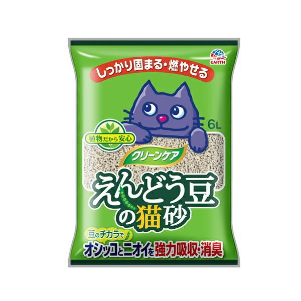 メーカー：アース・ペット _neko　猫砂　クリーンケア　えんどう豆の猫砂　６Ｌ　4994527898508　猫用品・キャットフード　20190221　ＧＢＮＭ　アースペット　アース・ペット　えんどう豆　固まる　水洗　燃えるゴミ　燃える　猫...
