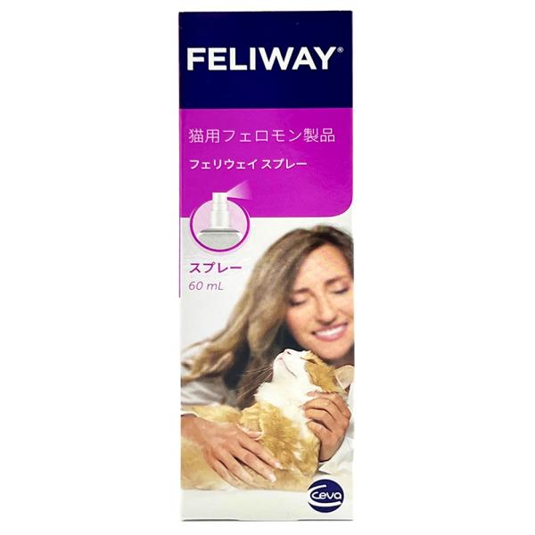 メーカー：セバ・ジャパン メーカー画像　フェリウェイ　スプレー　６０ｍｌ　3411110012475　20221011　ｙ22ｍ10　mura　猫用品　猫　ねこ　猫用　ねこ用　フェロモン　フェイシャルフェロモンＦ３類縁化合物　フェイシャルフ...