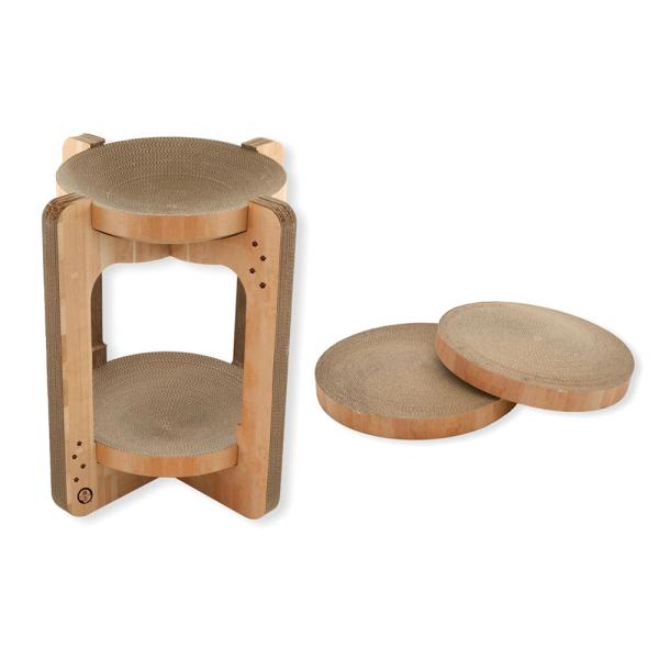 メーカー：猫壱 猫壱　バリバリボウルタワー　ライトブラウン　＋　交換用つめとぎセット　2250002834471　20221026　ｙ22ｍ10　mikari　猫用品　猫　ねこ　猫用　ねこ用　段ボール　ダンボール　爪とぎ　つめとぎ　爪研ぎ　...