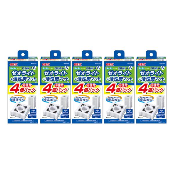 メーカー：ジェックス ＧＥＸ　ロカボーイＳ　ゼオライト＆活性炭マット　４個パックＮ　4972547041135　アクアリウム　アクアリウム用品　交換用　交換用マット　マット　ゼオライト　活性炭　バクテリア　ジェックス　お徳用　お徳　4個　2...