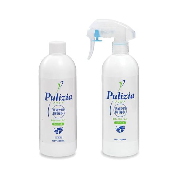 メーカー：ＦＬＦ 快適空間除菌水　Ｐｕｌｉｚｉａ　スプレータイプ　４００ｍｌ　＋　付替タイプ　2250002845989　20221206　ｙ22ｍ12　_animal　プリジア　消臭剤　除菌　ニオイ　犬用品　猫用品　除菌スプレー　スプレー...