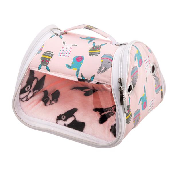 メーカー：fuu ｆｕｕ　小動物のお外がみえる　お出かけキャリー　ピンク　大　4573298444321　20230106　ｙ23ｍ01　mura　小動物　鳥　ペット用品　小動物用品　キャリー　ハムスター　モルモット　モモンガ　リス　チンチ...