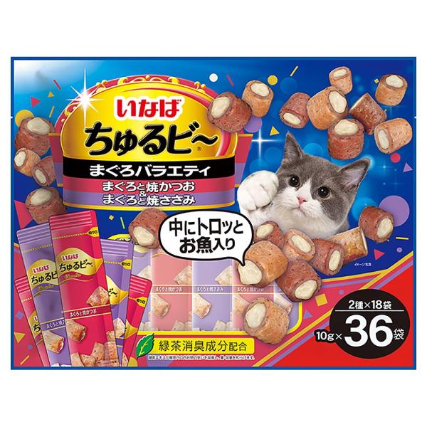 他サイト： いなば　ちゅるビ〜　まぐろバラエティ　３６袋入り　１０ｇ×３６袋の商品画像
