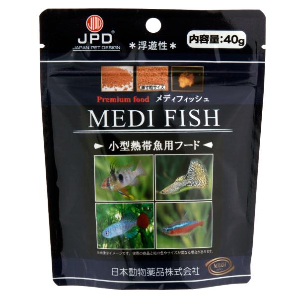 メーカー：日本動物薬品 日本動物薬品　ニチドウ　プレミアムフード　メディフィッシュ　40g　熱帯魚　餌　エサ　4975677048463　20230330　y23m03　mikari　アクア用品　顆粒　飼料　浮遊性　小型熱帯魚用フード　小型...