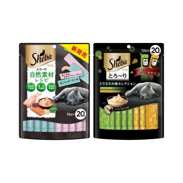 他サイト： キャットフード　シーバ　とろ〜り　メルティ　１２ｇ×２０Ｐ　２種セット　まぐろ×とりささみの商品画像