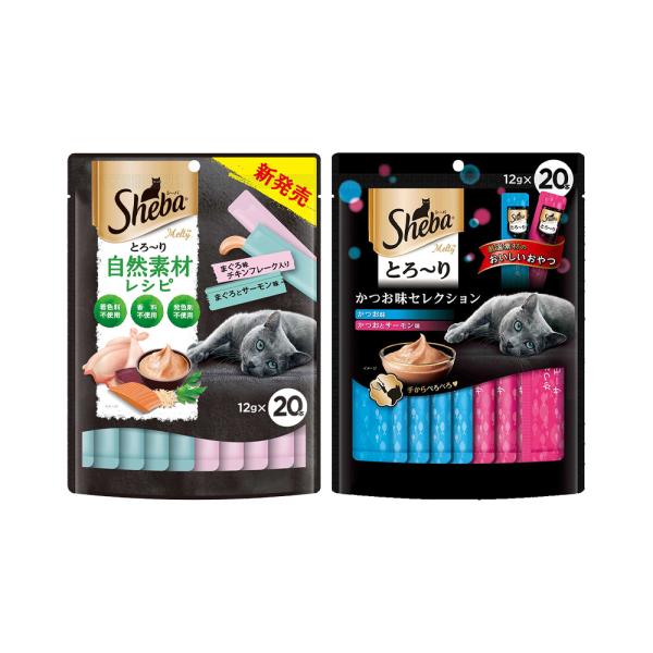 他サイト： キャットフード　シーバ　とろ〜り　メルティ　１２ｇ×２０Ｐ　２種セット　まぐろ×かつおの商品画像