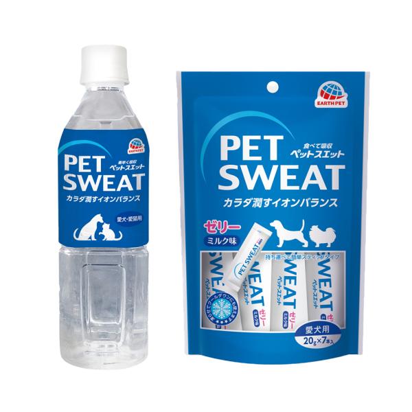アース・ペット　ペットスエット　５００ｍｌ＋ゼリー　ミルク味　２０ｇ×７本　犬用　水分補給