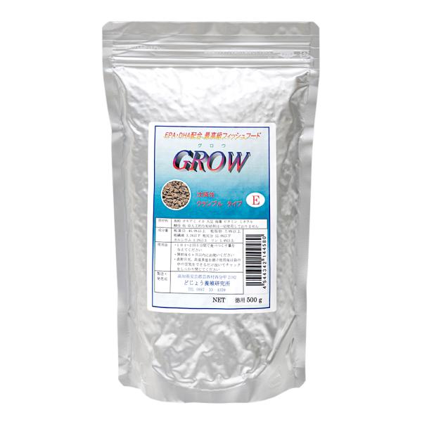 メーカー：どじょう養殖研究所 グロウ　Ｅ(沈降性　クランブルタイプ)　徳用５００ｇ　中型熱帯魚向け　熱帯魚　餌　フード　高嗜好性　4544342144580　20220414　ｙ22ｍ04　ytks　アクアリウム　アクアリウム用品　エサ　ご...