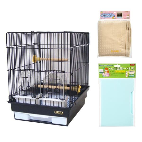 メーカー：ＨＯＥＩ birdcvset　鳥籠　cage　21dxb　black　_animal　ＨＯＥＩ　２１デラックス　Ｂ　4963067005332　小動物　鳥　ケージ　小鳥　文鳥　十姉妹　キンカチョウ　インコ　小型インコ　セキセイイン...