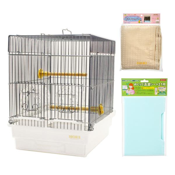 メーカー：ＨＯＥＩ birdcvset　鳥籠　cage　21dxg　white_animal　ＨＯＥＩ　２１デラックス　Ｇ　4963067005035　小動物　鳥　ケージ　小鳥　文鳥　十姉妹　キンカチョウ　インコ　小型インコ　セキセイインコ...