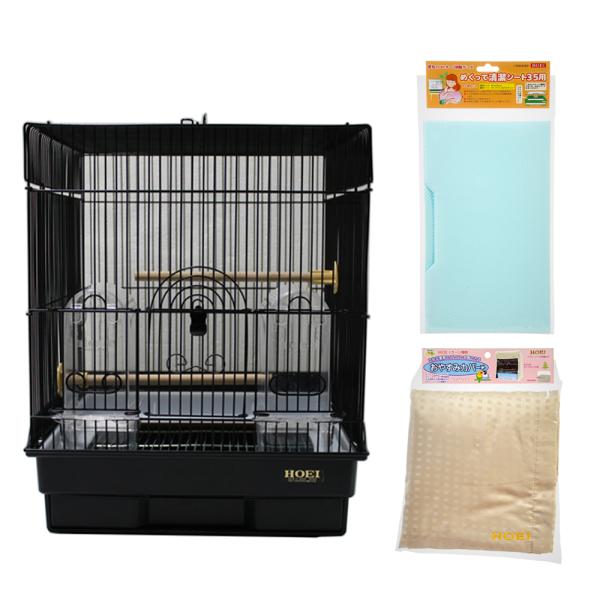 メーカー：ＨＯＥＩ birdcvset　鳥籠　cage　35kadb　black　ＨＯＥＩ　３５角　Ｂ　ブラック　4963067011319　小動物　鳥　ケージ　小鳥　文鳥　十姉妹　キンカチョウ　インコ　小型インコ　セキセイインコ　ボタンイ...