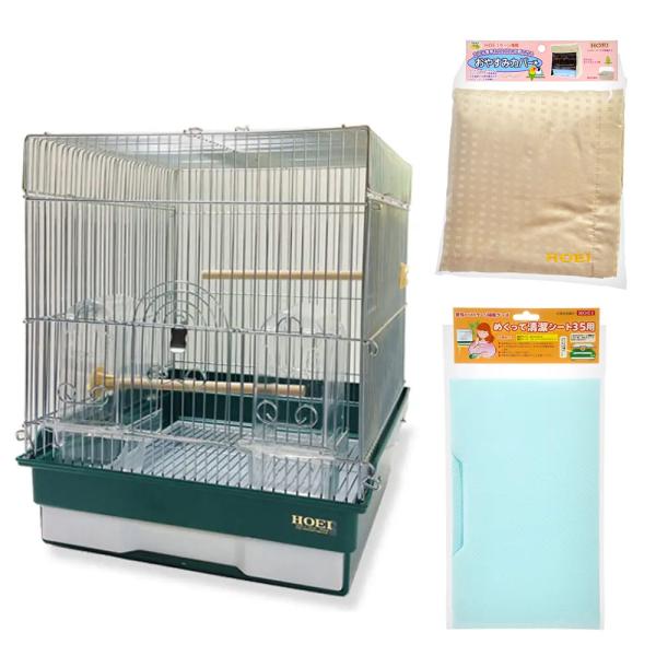 メーカー：ＨＯＥＩ osminstartset　鳥籠　cage　htfl　green　_animal　sfset　4963067777017　ＨＯＥＩ　ハートフルハウスＬ　ダークグリーン　ハートフルシリーズ　小動物　鳥　ケージ　小鳥　文鳥　...