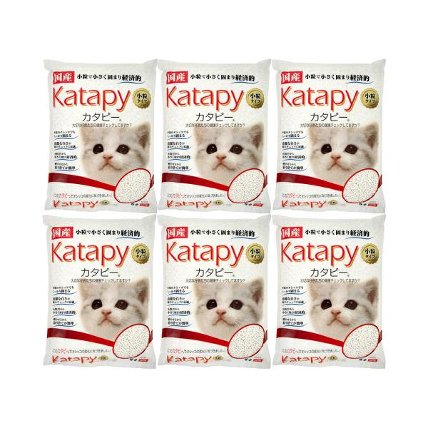 メーカー：ペパーレット メーカー画像　猫砂　獣医さんも使っている白い紙砂　カタピー　小粒タイプ　６Ｌ×６個　紙　固まる　燃やせる　お一人様６点限り　4977696005380　Ishina　猫　ねこ　愛猫　キャット　neko　老猫　シニア　...