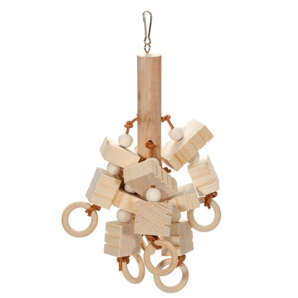 メーカー：fuu 4573298447636　ｆｕｕ　鳥・小動物の吊るすおもちゃ　かじり木ブロックツリー　鳥類　小鳥　鳥　インコ　オカメインコ　セキセイインコ　文鳥　フクロウ　小動物用品　小動物用　うさぎ　ハムスター　ハリネズミ　チンチラ　...