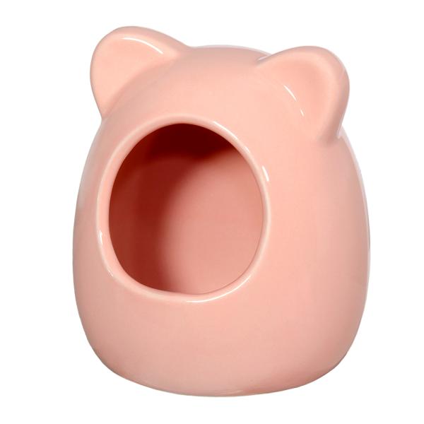 ｆｕｕ　小さな陶器ハウス　ハムツボ　ピンク　ハムスター　隠れ家　お家