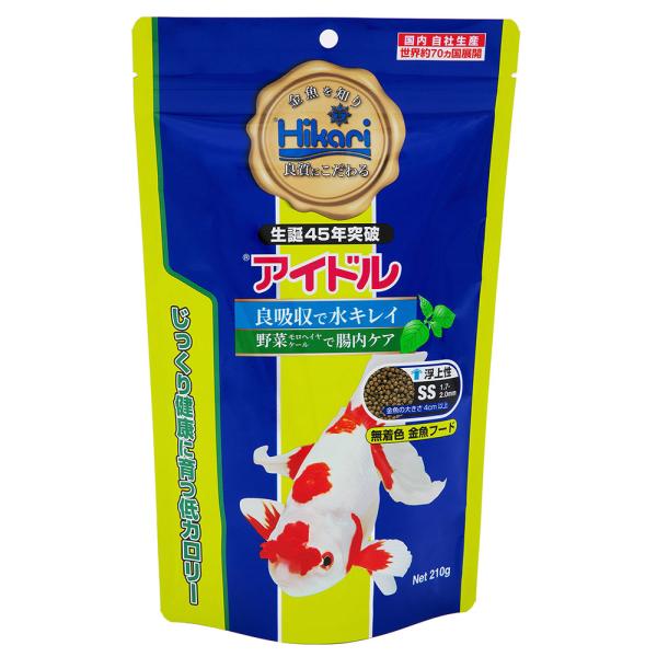 メーカー：キョーリン _aqua　アクアリウム用品　金魚　餌　キョーリン　金魚用飼料　金魚　鯉専用　4971618011268　キョーリン　アイドル　２１０ｇ　野菜が入った金魚の健康食　浮上性　金魚のえさ　ひかり　Hikari　エサ　フード...