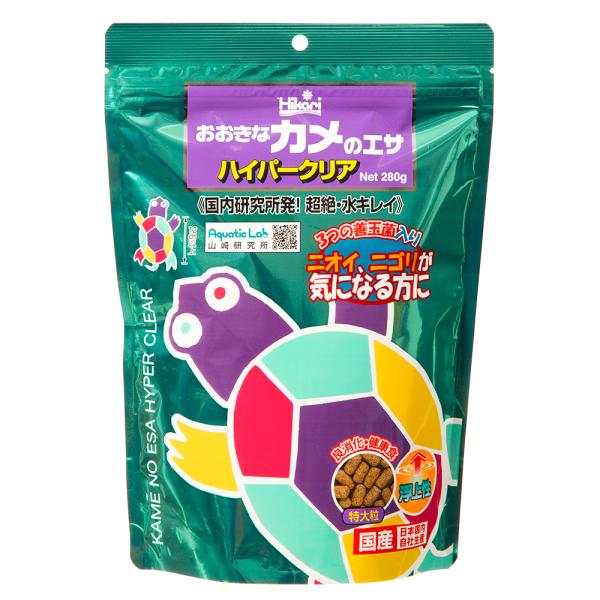 メーカー：キョーリン 爬虫類　爬虫類用品　キョーリン　おおきなカメのエサ　ハイパークリア　２８０ｇ　カメの餌　亀　カメ　えさ　フード　ご飯　ごはん　俵　俵型　超大粒　ドライ　ドライフード　カメプロス　オオツブ　大粒　大　水棲カメ　水棲ガメ　...