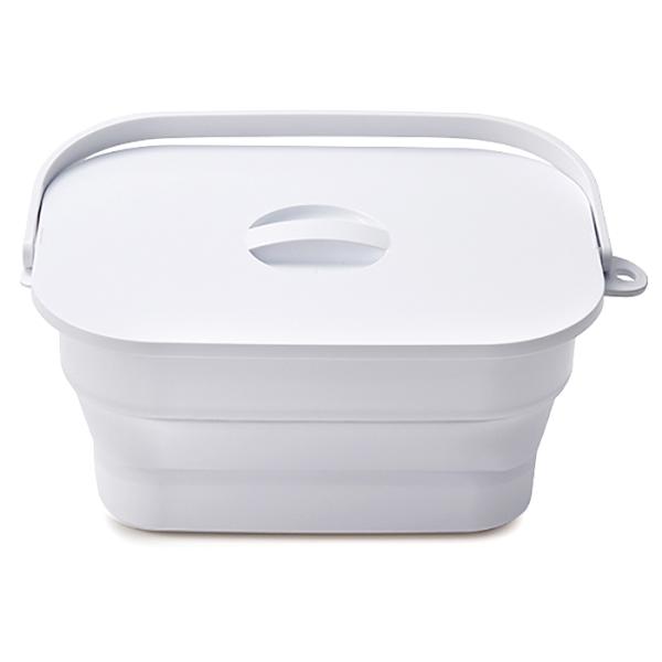 他サイト： バケツ　折りたためる　つけ置き洗いバケツ　７Ｌ　ホワイト　伊勢藤の商品画像