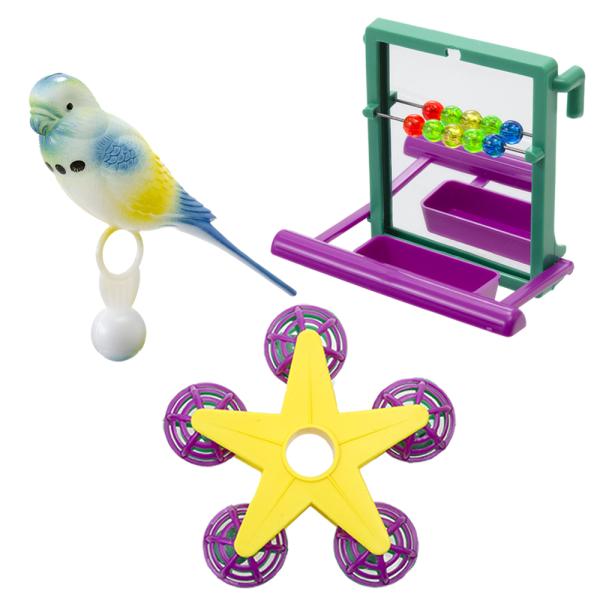 メーカー：スドー sudo　_animal　TKG　アソート　小動物　鳥　スドー　小鳥のお楽しみ　おもちゃ　セット　パーチスターボール　エサ入れ付ミラー　起き上がりこぼし　各１個ずつ３個セット　インコ　ミラー　遊具　バード　トイ　_bird...