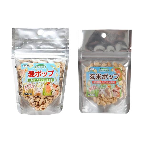 メーカー：黒瀬ペット _animal　4972228256018　黒瀬ペットフード　自然派宣言　麦ポップ　４ｇ　小動物　鳥　ハムスター　おやつ　種　穀物　餌　えさ　KP-02　インコ　オカメインコ　小鳥　ビタミン　ぽんがし　ぽん菓子　麦ぽん...