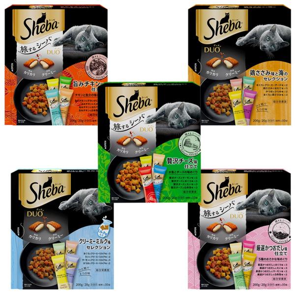 メーカー：マース キャットフード　旅するシーバ　デュオ　５種　各３個セット　2250003036676　20240115　y24m01　Y.K.　猫　ねこ　猫用　ねこ用　キャット　cat　猫フード　ペットフード　フード　餌　エサ　ごはん　ド...