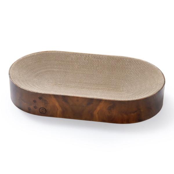 メーカー：猫壱 猫壱　ねこいち　バリバリボウル　オーバル　ＸＬ　4582725980448　メーカー画像　猫用品　猫　ねこ　猫用　ねこ用　段ボール　ダンボール　爪とぎ　つめとぎ　爪研ぎ　爪砥ぎ　ケア　お手入れ　爪　ベッド　バリバリ　ダークブ...