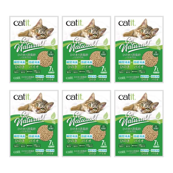 猫砂　Ｃａｔｉｔ　ひのきの消臭砂バイオプラス　７Ｌ×６
