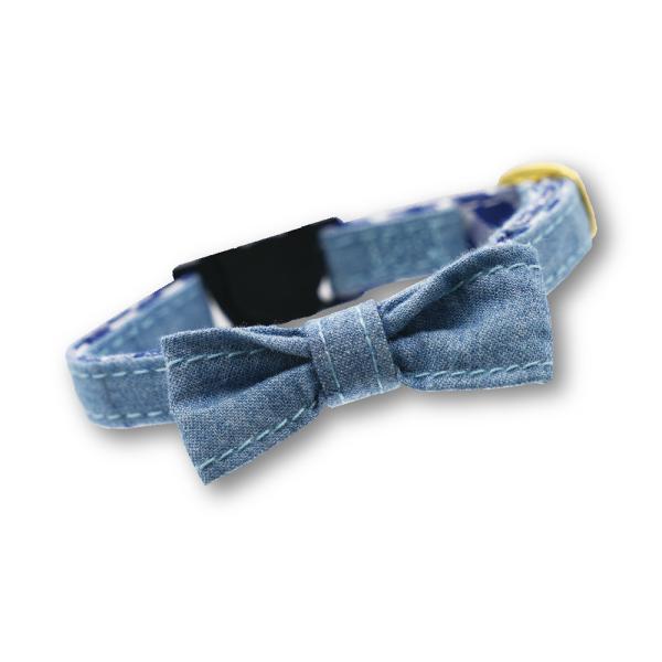 メーカー：ドギーマン メーカー画像　4976555884920　猫　首輪　キャティーマン　ル　コリエ　メヌエット　スタイリッシュ　デニムリボン　LCM406　ネコ　ねこ用　猫用　愛猫　愛猫用　CAT　猫用品　ねこ用品　愛猫用品　用品　デニム...