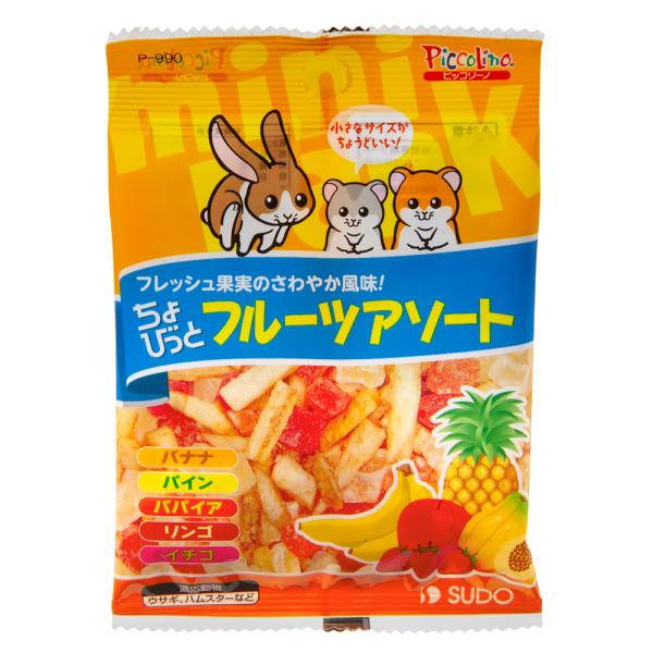 メーカー：スドー スドー　ちょびっとフルーツアソート　20g　0305810　4974212909900　20240319　y24m03　kak　sudo　小動物　鳥　ウサギ　兎　ハムスター　おやつ　間食　_animal　餌　えさ　バナナ　...