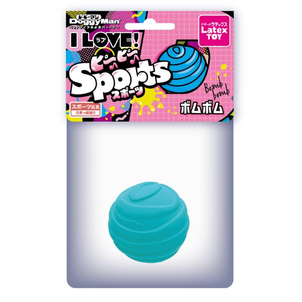 メーカー：ドギーマン メーカー画像　ドギーマン　ラテックストイ　Ｉ　ＬＯＶＥピーピースポーツ　ボムボム　（色おまかせ）　4976555858778　20240312　y24ｍ03　akst　犬　いぬ　イヌ　DOG　dog　イヌ用　いぬ用　犬...