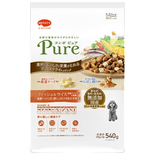他サイト： ドッグフード　コンボ　ピュア　ドッグ　フィッシュ＆ライス　５４０ｇ（２７０ｇ×２袋）の商品画像