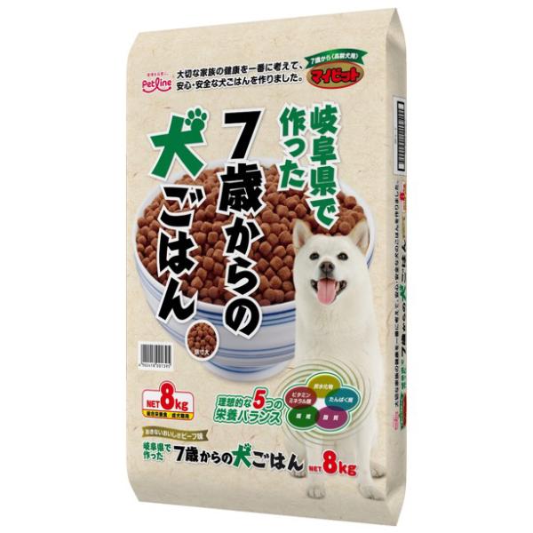 他サイト： ドッグフード　マイビット　岐阜県で作った　７歳からの犬ごはん　７歳から　高齢犬用　８ｋｇ　お一人様２点限りの商品画像