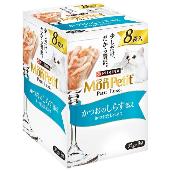 他サイト： モンプチ　プチリュクスパウチ　かつおのしらす添え　８Ｐの商品画像