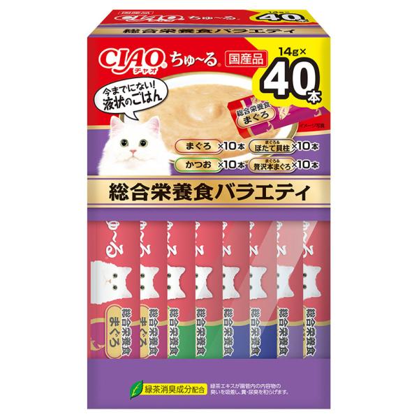 600本　チャオちゅーるごはん　総合栄養食　まぐろかつおバラエティ　いなばおやつ CIAO(チャオ) ちゅ～る 総合栄養食 まぐろ・かつおバラエティ 40本