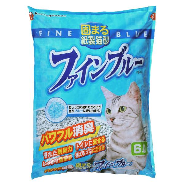 猫砂　紙砂　ファインブルー　６Ｌ　常陸化工　お一人様７点限り