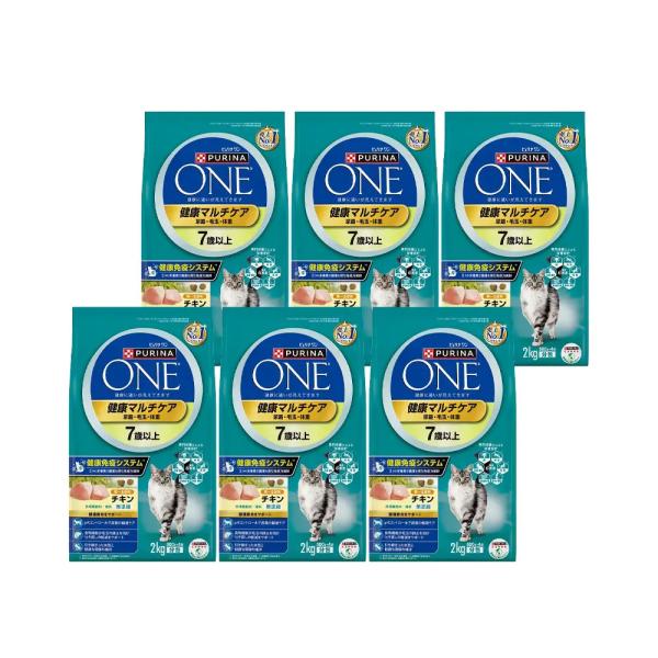 メーカー：ネスレ PRW_mltc　ピュリナワン　キャット　健康マルチケア　７歳以上　チキン　２ｋｇ　（５００ｇ×４袋）×６袋　4902201211307　12395302　ネスレ　猫　ねこ　猫用フード　猫フード　フード　総合栄養食　キャッ...