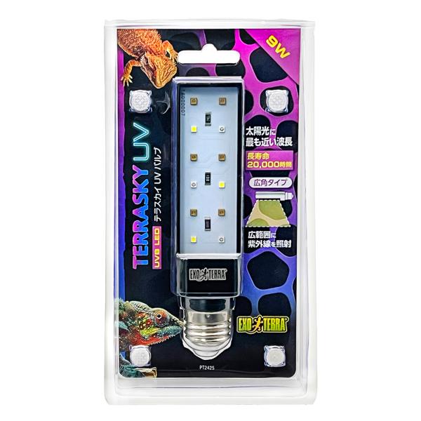 メーカー：ジェックス ＧＥＸ　エキゾテラ　テラスカイＵＶ　バルブ　９Ｗ　紫外線ＬＥＤ　4972547045614　爬虫類　両生類　LED　紫外線灯　ライト　紫外線ライト　紫外線ランプ　UV　UVB　UVA　タイマー　スライド式　トカゲ　ヤモ...