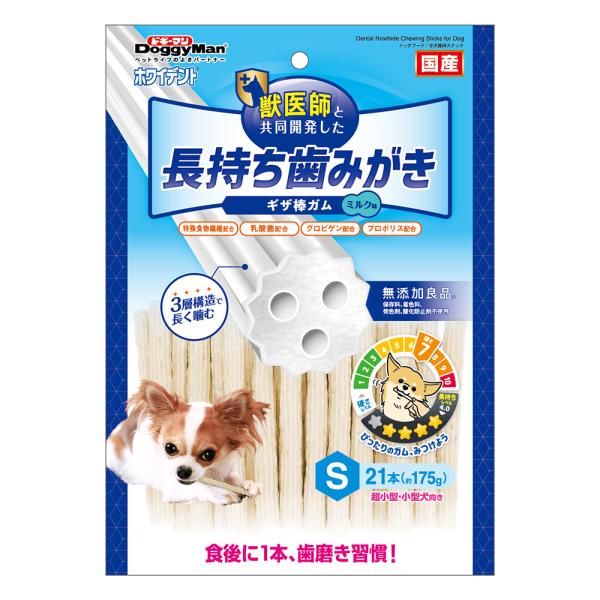 メーカー：ドギーマン メーカー画像　_dog　ドギーマン　ホワイデント　長持ち歯みがき　ギザ棒ガム　S　21本　4976555828306　犬フード　おやつ　歯磨き　デンタルケア　小型犬　超小型犬　ドッグフード　長持ち　棒　スティック　ガム...