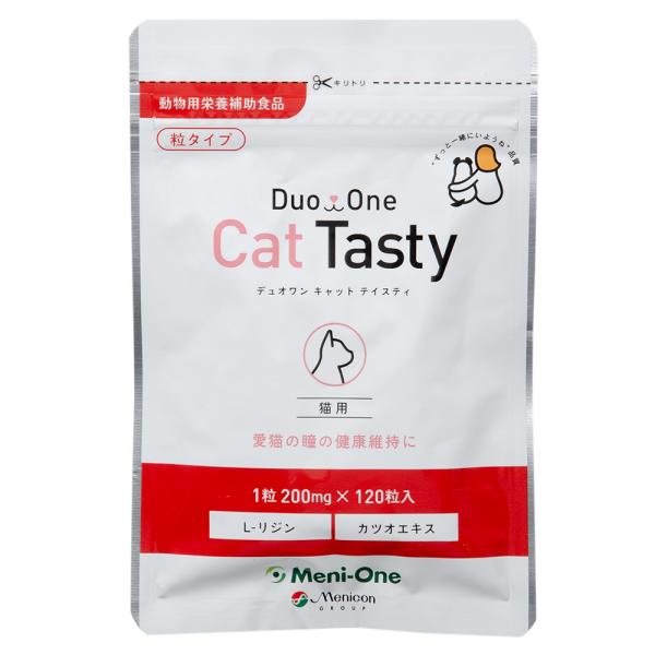 メーカー：?メニワン メーカー画像　Duo　One　CAT　Tasty(デュオワンキャット　テイスティ)　粒タイプ　猫用　120粒　4562164190745　猫　ネコ　ねこ用　猫フード　健康補助食品　サプリメント　健康維持　猫カゼ　風邪　...