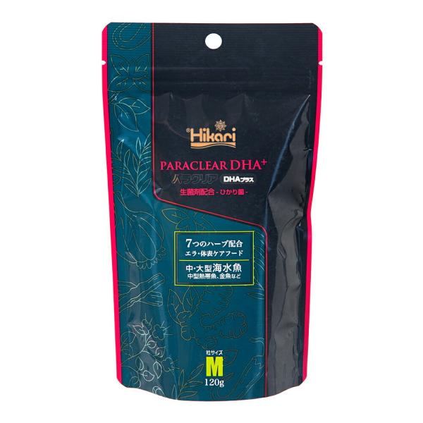 メーカー：キョーリン ハーブ　エラ　体表ケア　餌　フード　アクアリウム　アクアリウム用品　アクア用品　えさ　飼料　人工飼料　総合栄養食　観賞魚　国産　hikari　熱帯魚　幼魚　成魚　キョーリン　パラクリア　DHA+　M　120g　小型熱帯...