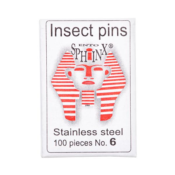 メーカー：六本脚 標本針　Ento　Sphinx　Insect　Pins　6号　38mm　標本用品　標本　昆虫用品　ボヘミア　蝶　針　展翅　チェコ製　海外製　チョウ　チョウチョ　蝶々　ガ　蛾　有頭　ピン　虫　虫ピン　洋針　ステンレス　昆虫標...