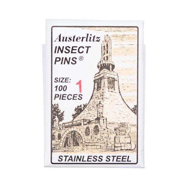 メーカー：六本脚 標本針　Austerlitz　Insect　Pins　1号　38mm　標本用品　標本　昆虫用品　蝶　針　展翅　チェコ製　海外製　チョウ　チョウチョ　蝶々　ガ　蛾　有頭　ピン　虫　虫ピン　洋針　ステンレス　昆虫標本　展足　ナ...